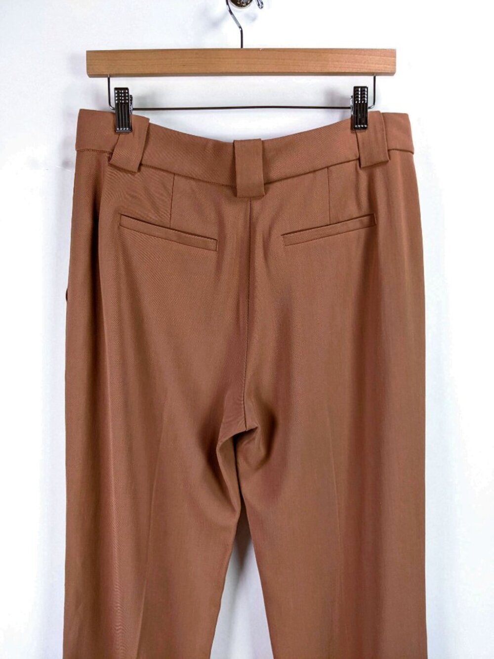 NWT - A.L.C. Flat Front Straight Leg Trousers Minimal Chic Tan Brown Size 8 - Picture 4 of 8